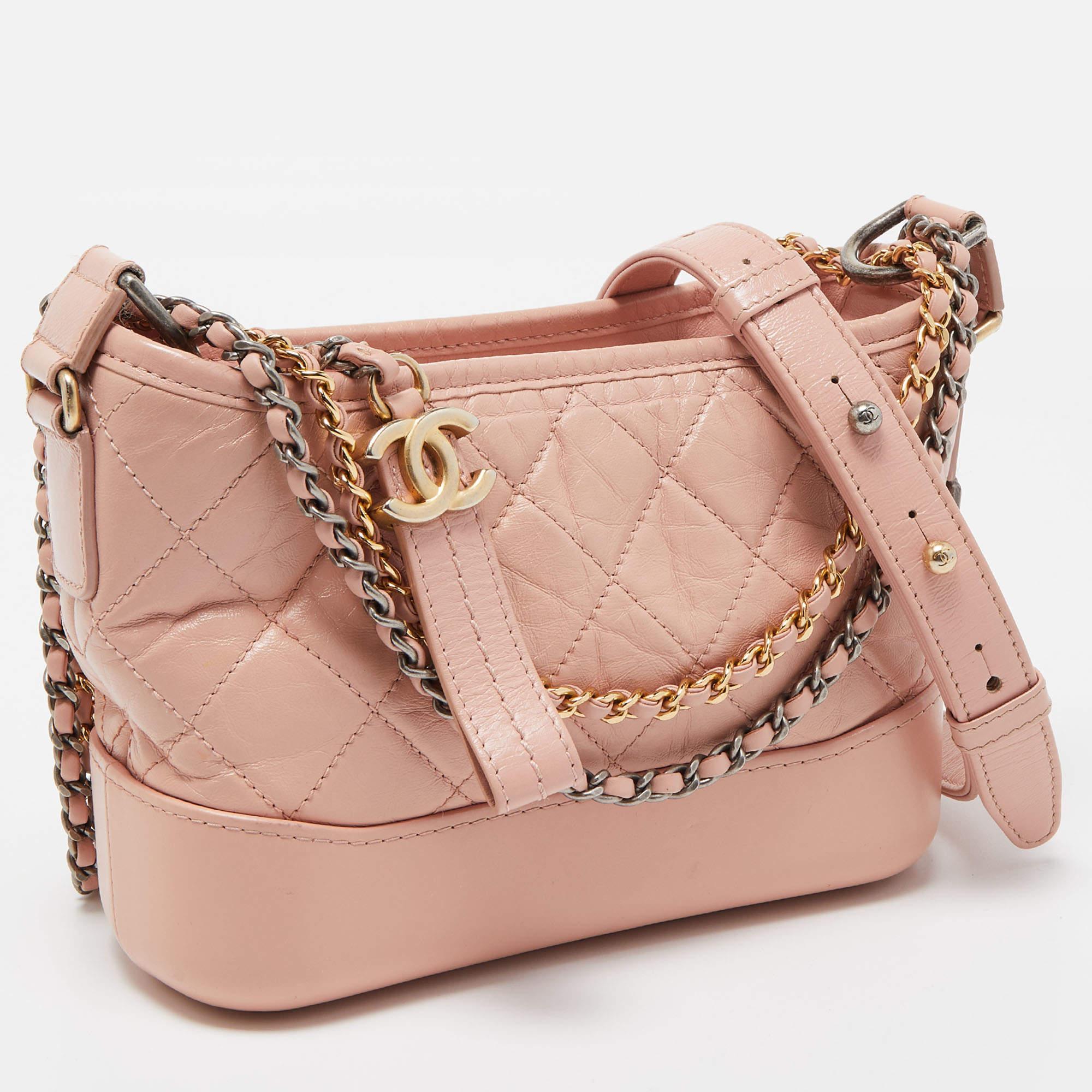 Women's Chanel Pink Quilted Leather Small Gabrielle Hobo