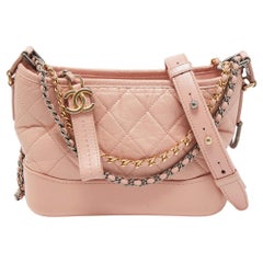 Chanel Pink Quilted Leather Small Gabrielle Hobo