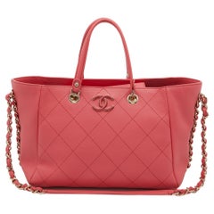 Chanel Pink Quilted Leather Small Neo Soft Shopping Tote