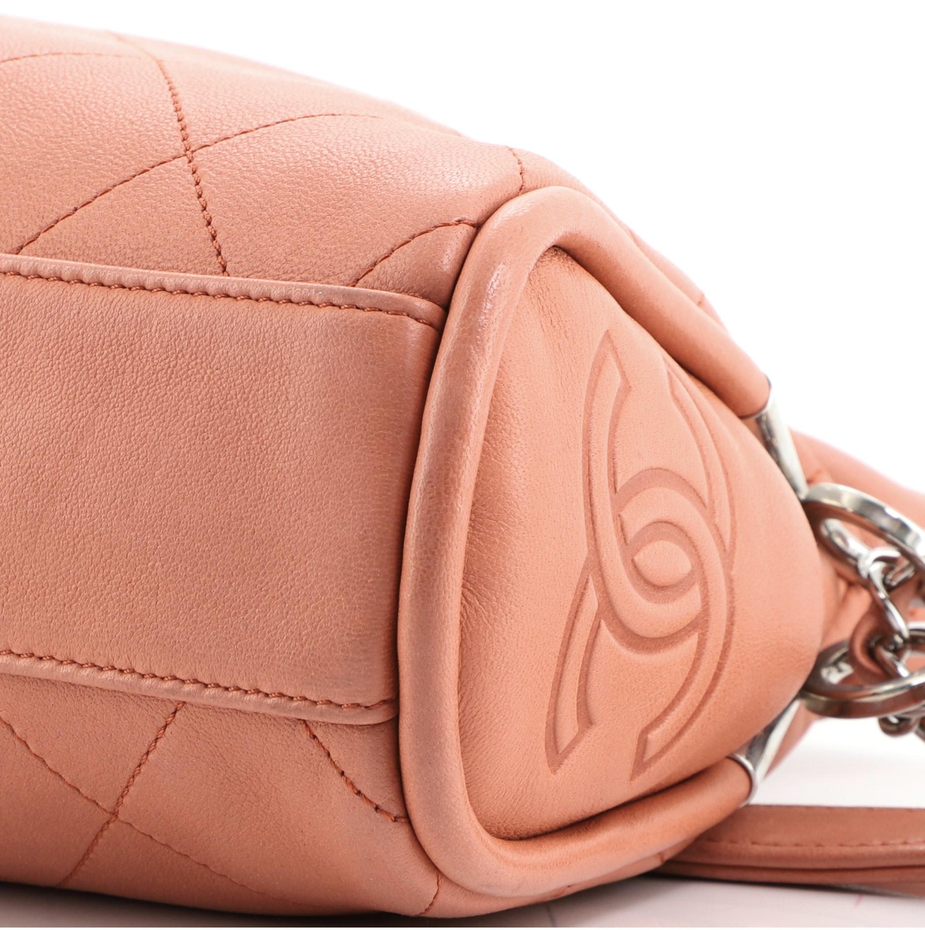 Women's Chanel Pink Quilted Leather Ultimate Small Soft Hobo Bag