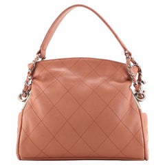 Chanel Pink Quilted Leather Ultimate Small Soft Hobo Bag
