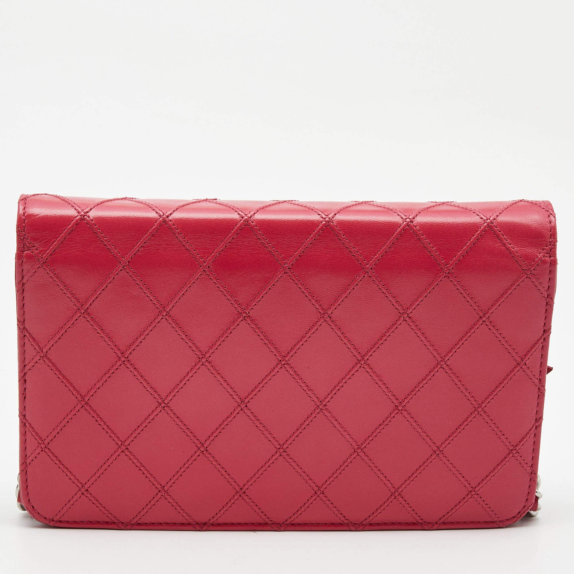 Women's Chanel Pink Quilted Leather WOC Bag For Sale