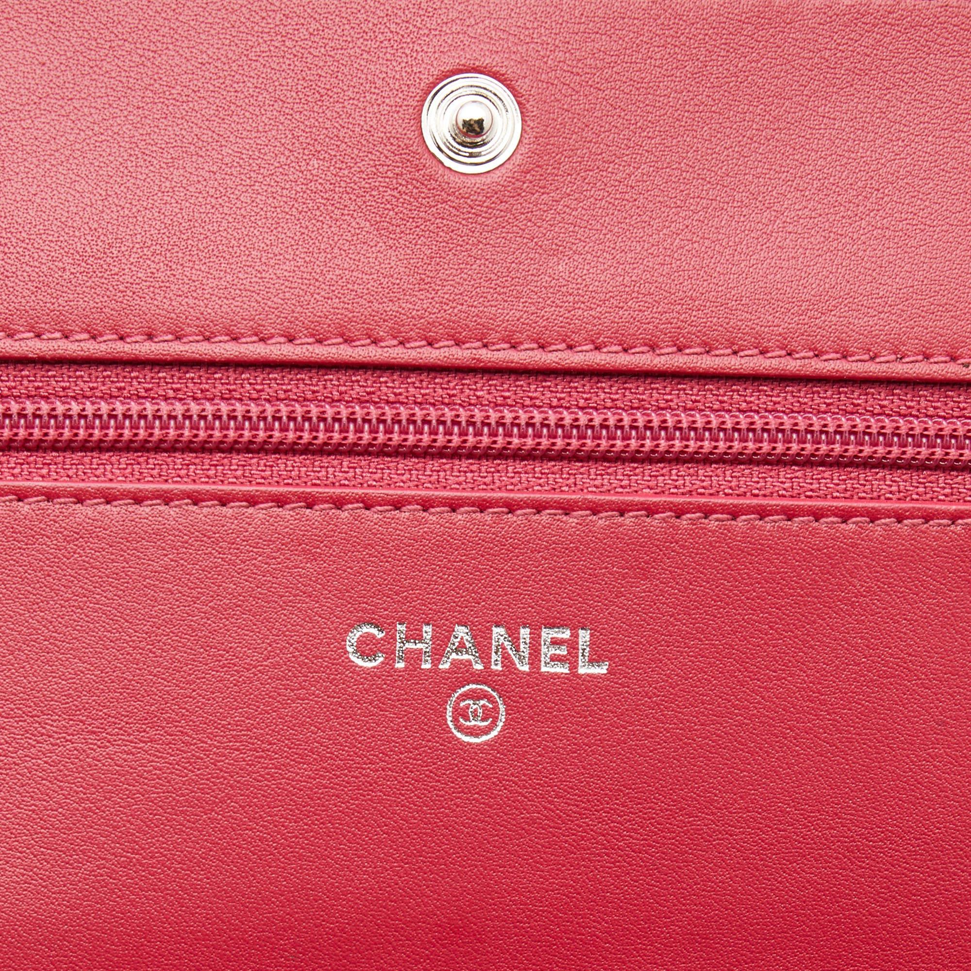 Chanel Pink Quilted Leather WOC Bag For Sale 4