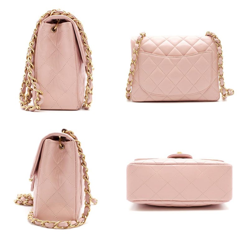 Chanel Pink Quilted Mini Square Flap Bag For Sale at 1stDibs | pink ...