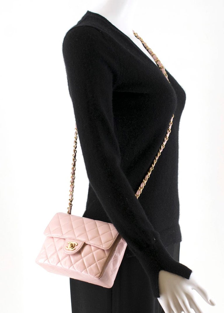 Chanel Pink Quilted Lambskin Classic Square Flap Mini Q6B0281IP9008