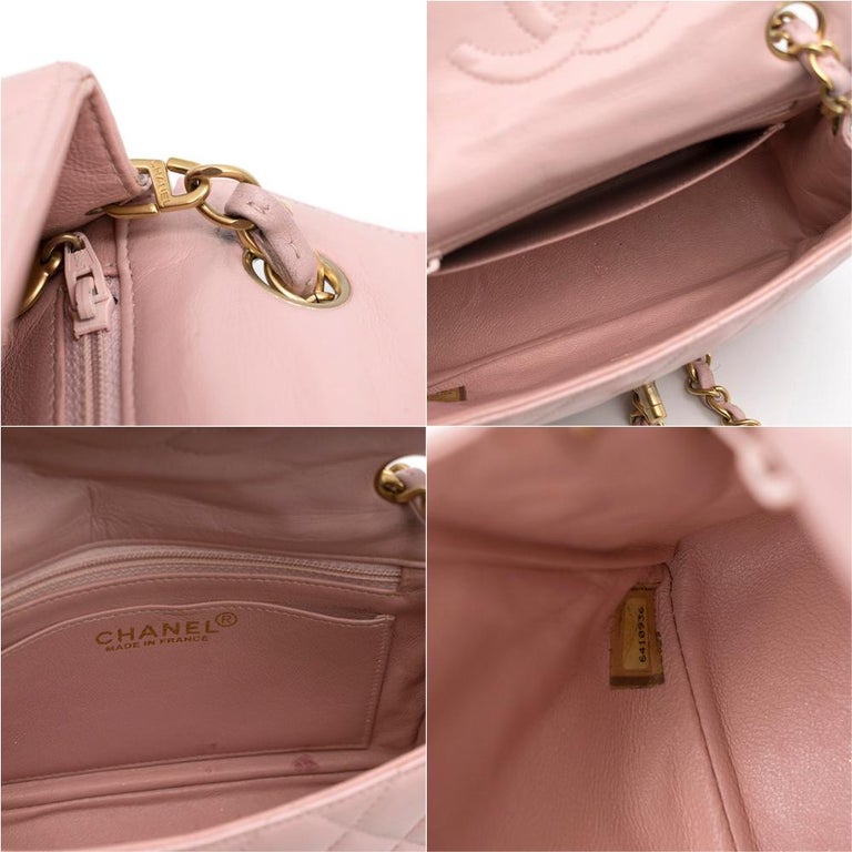 Chanel Pink Quilted Mini Square Flap Bag For Sale at 1stDibs | pink ...