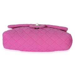 Chanel Pink Quilted Perforated Jersey Medium Flap Bag