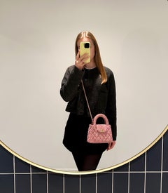 Chanel Rosa Gesteppter Tweed Nano Klassischer Kelly Shopper