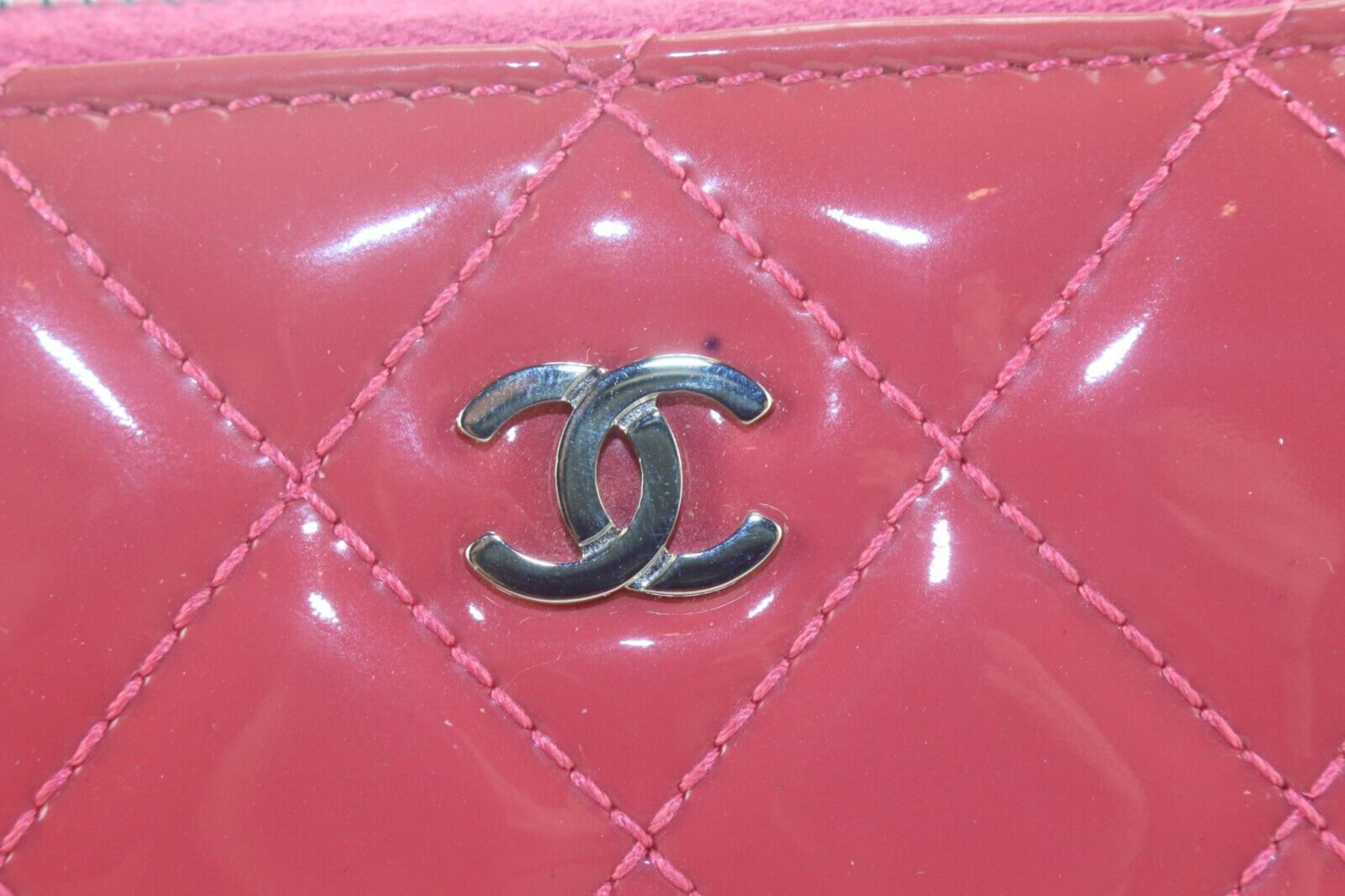 Chanel Pink Quilted Zip Wallet Zippy 4CC712K For Sale 8