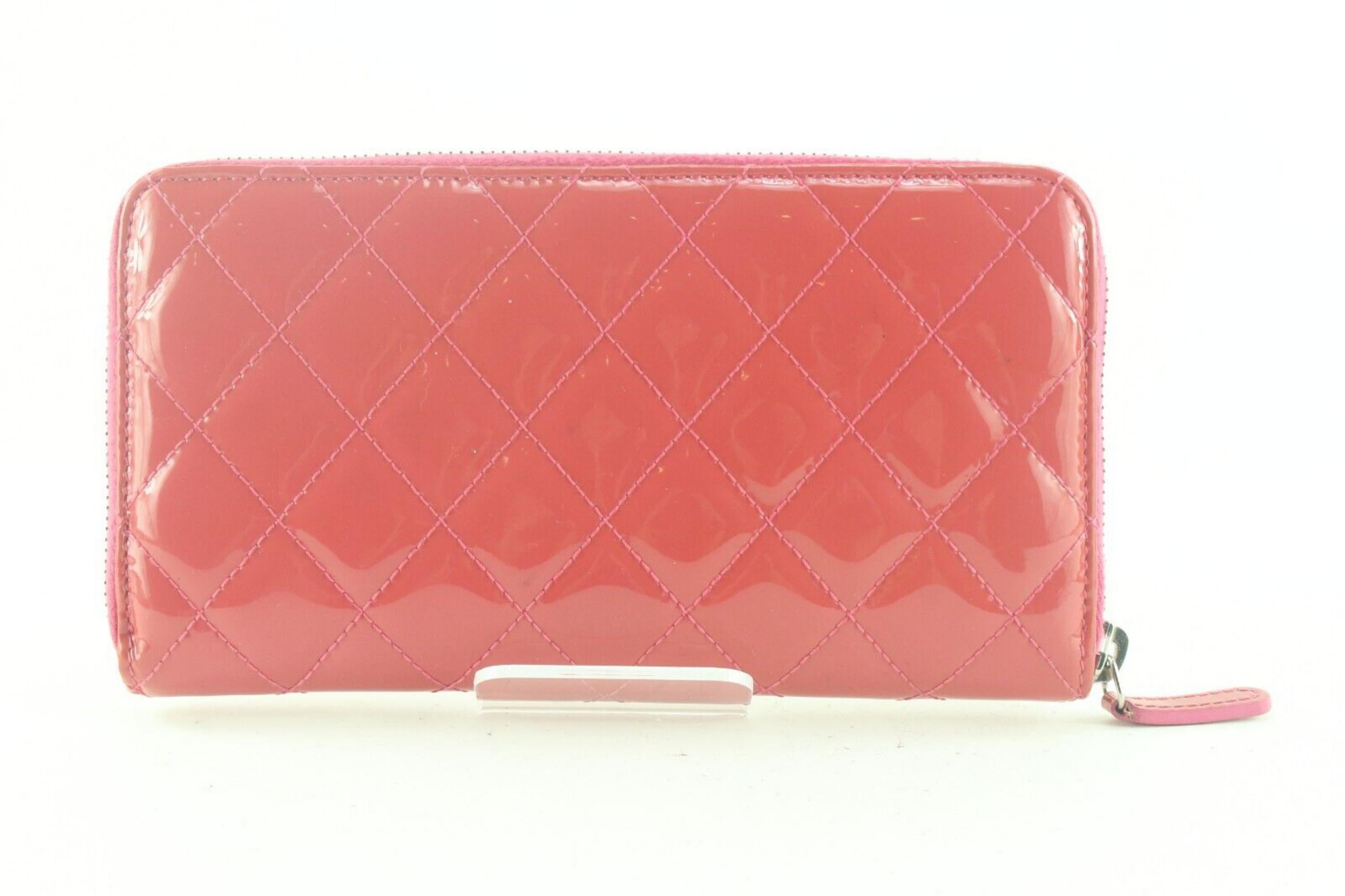 Chanel Pink Quilted Zip Wallet Zippy 4CC712K For Sale 2