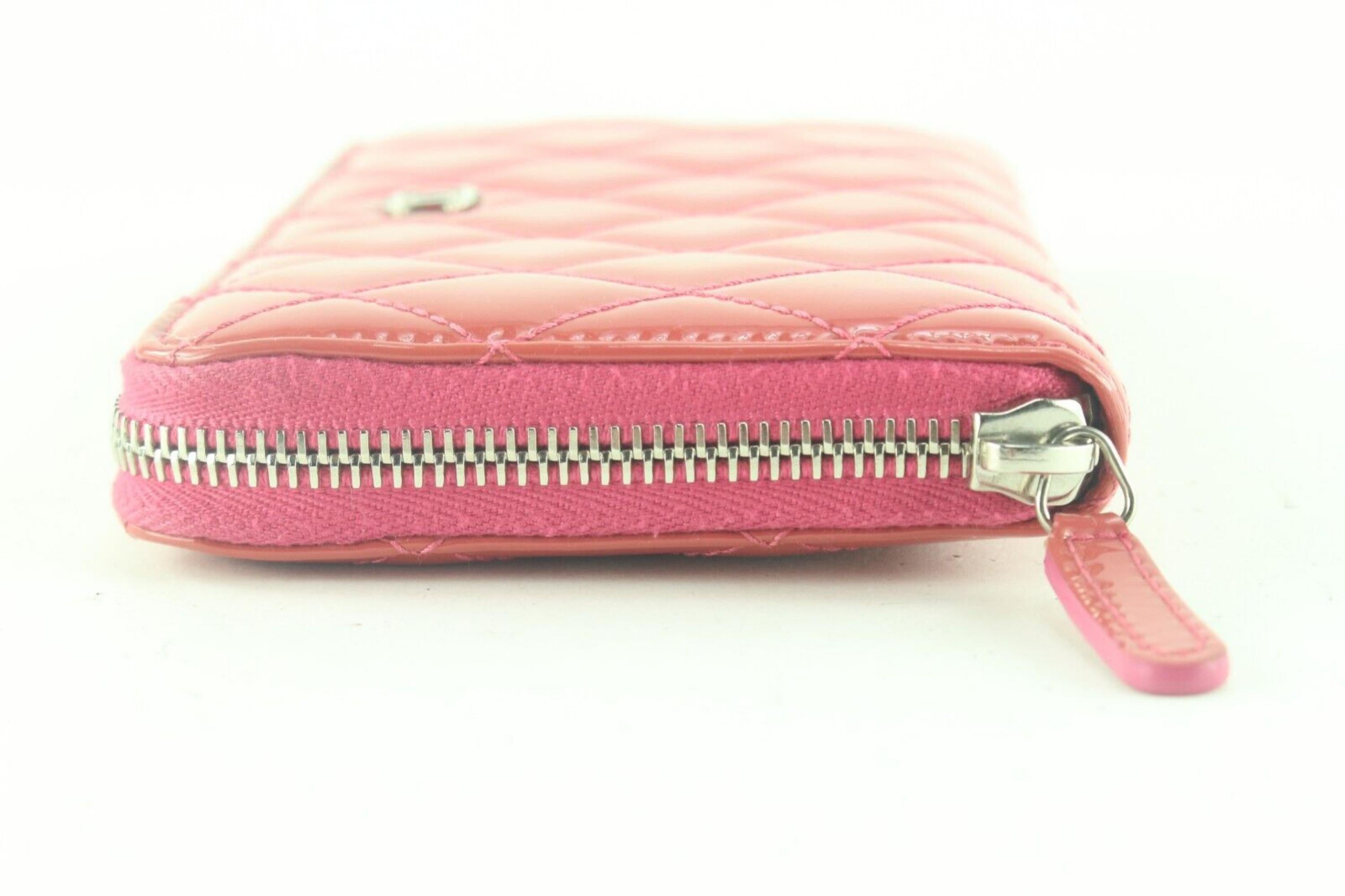 Chanel Pink Quilted Zip Wallet Zippy 4CC712K For Sale 3