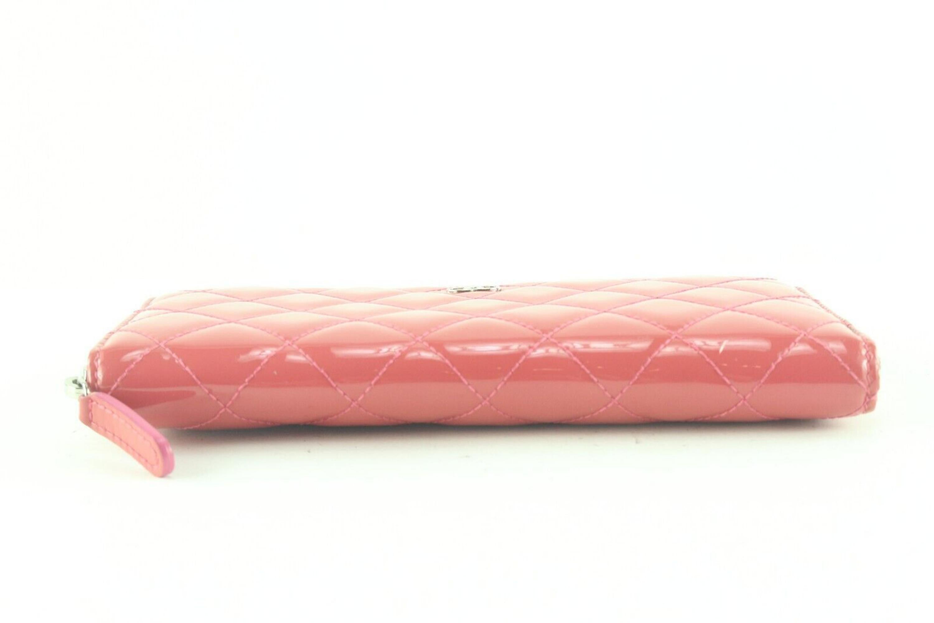 Chanel Pink Quilted Zip Wallet Zippy 4CC712K For Sale 4