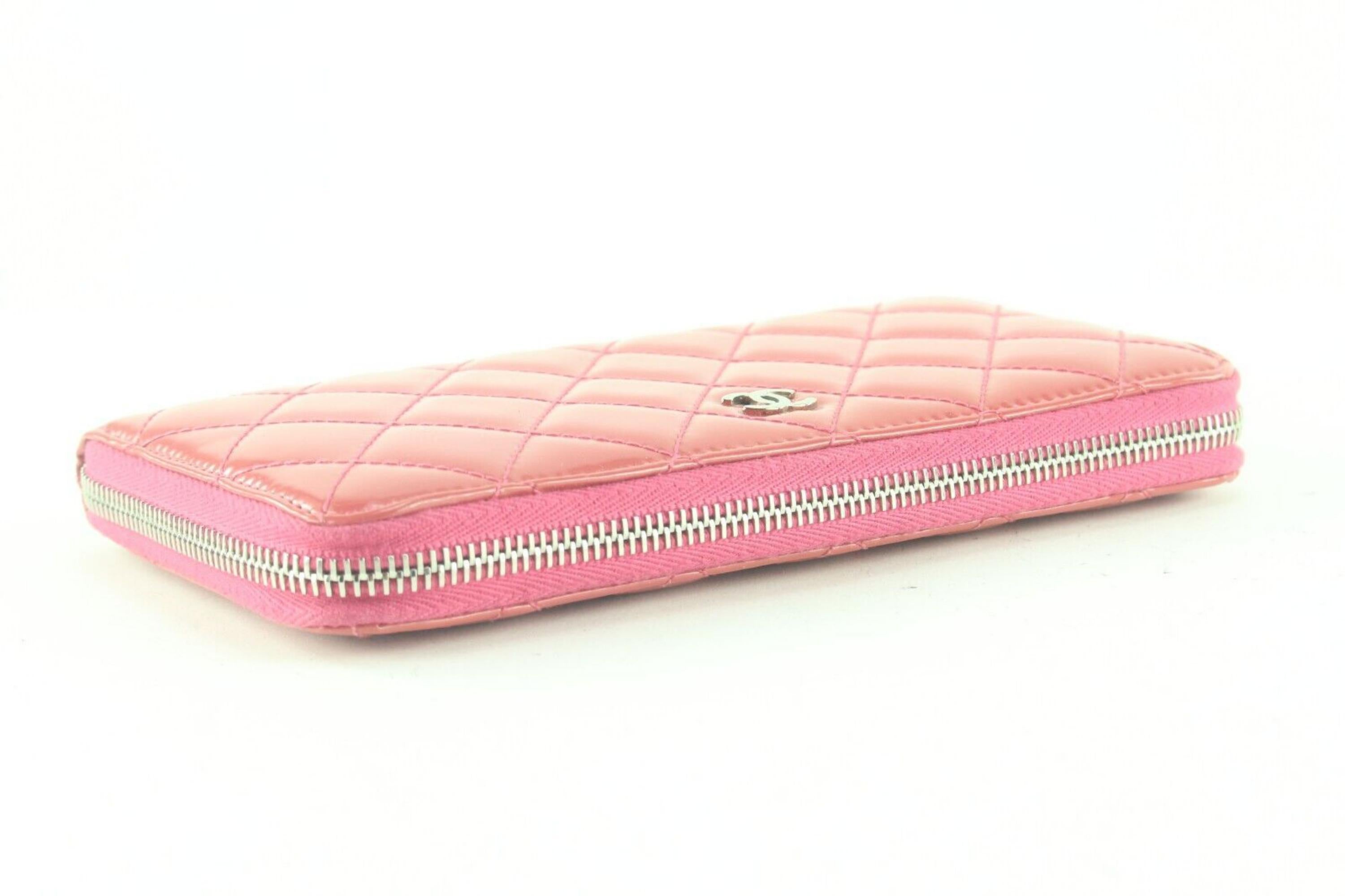Chanel Pink Quilted Zip Wallet Zippy 4CC712K For Sale 5