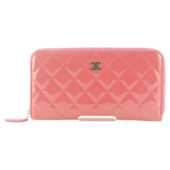 Chanel Portefeuille zippé matelassé rose 4CC712K