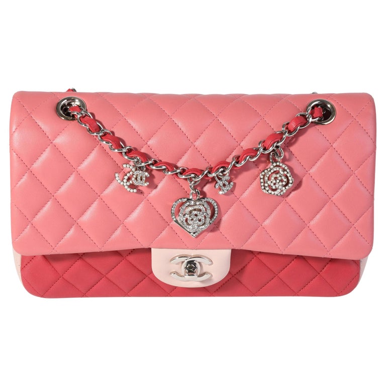 Chanel Pink and Red Quilted Lambskin Valentine's Day Single Flap Bag