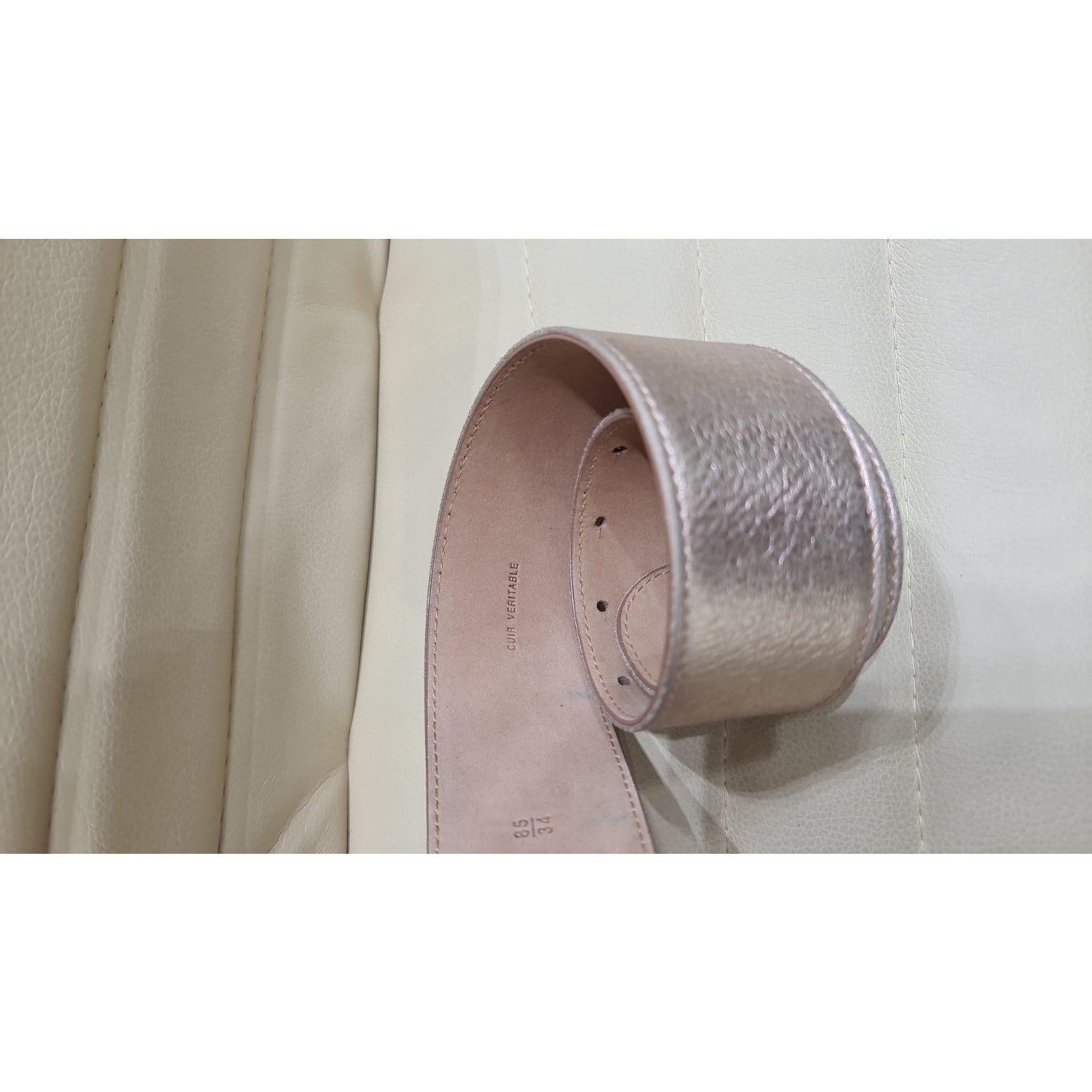 Chanel Ceinture en cuir rose rose CC Logo Taille 85 Bon état - En vente à Krakow, PL