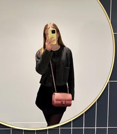 Chanel Pink & Rouge Ombre Matte Alligator Leather Rectangular Mini Flap Bag