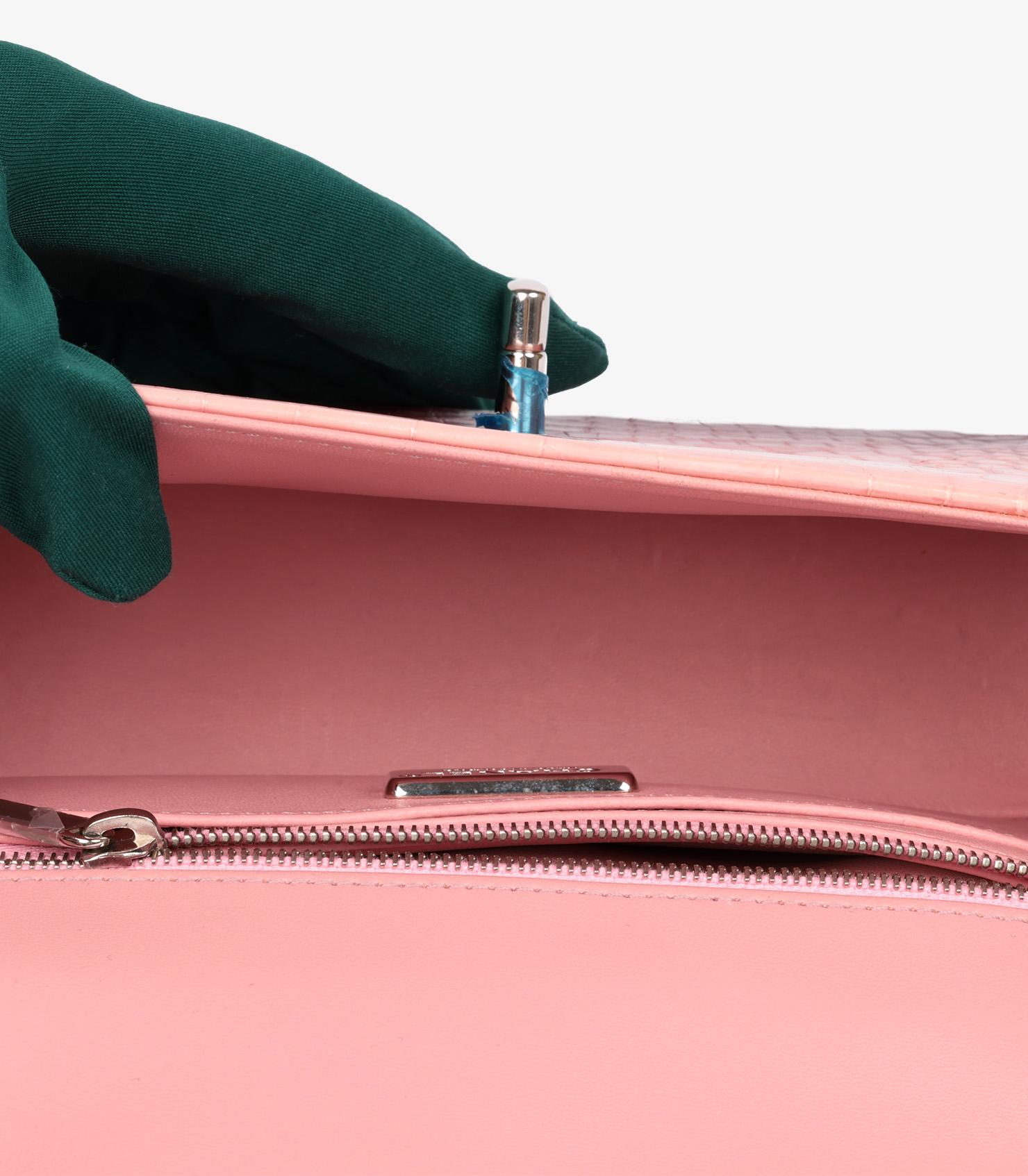 Chanel Pink & Rouge Ombre Matte Alligator Leather Rectangular Mini Flap Bag For Sale 5