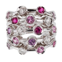 Chanel Pink Sapphire Diamond White Gold Ring