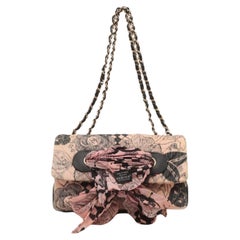Chanel Pink Scarf and Calfskin Leather Flap Graphic Print Shoulder Bag, 2018