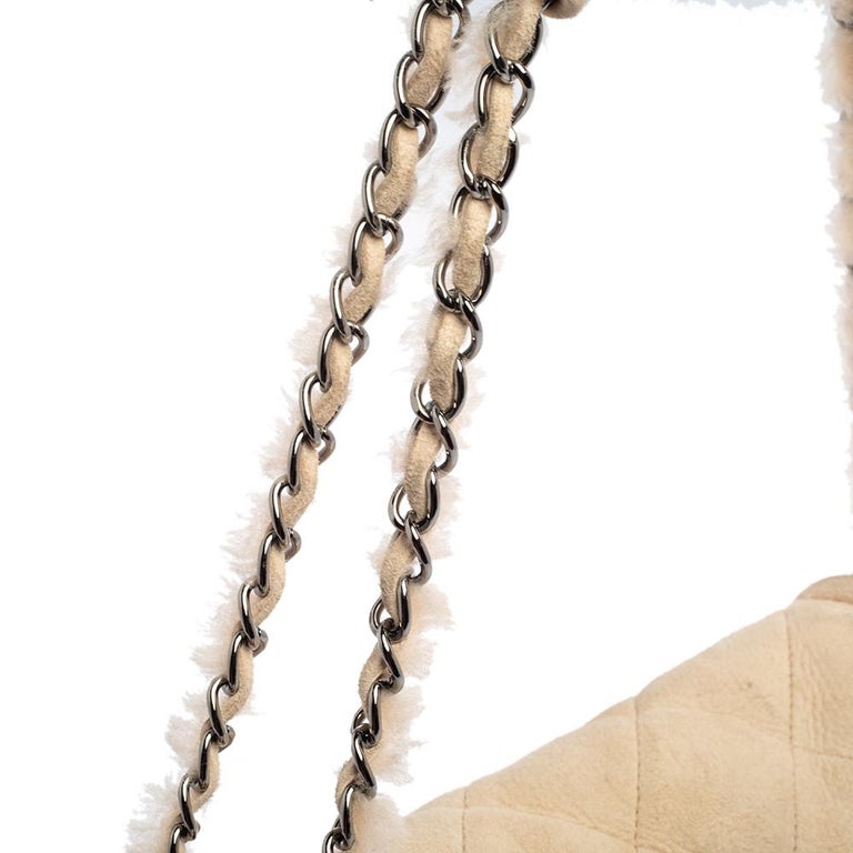 Chanel Pink Shearling Flap Bag at 1stDibs