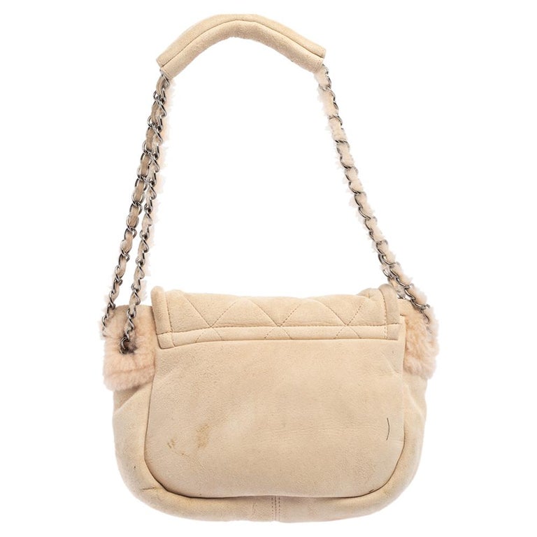Chanel Pink Shearling Flap Bag at 1stDibs