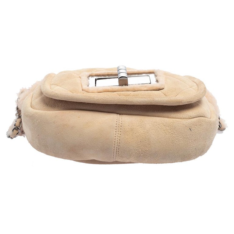 Chanel Pink Shearling Flap Bag at 1stDibs