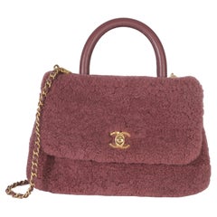 Chanel Pink Shearling Small Coco Top Handle Bag