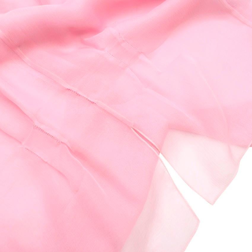 Chanel Pink Sheer Sleeveless Pussybow Blouse - Size S In Excellent Condition In London, GB