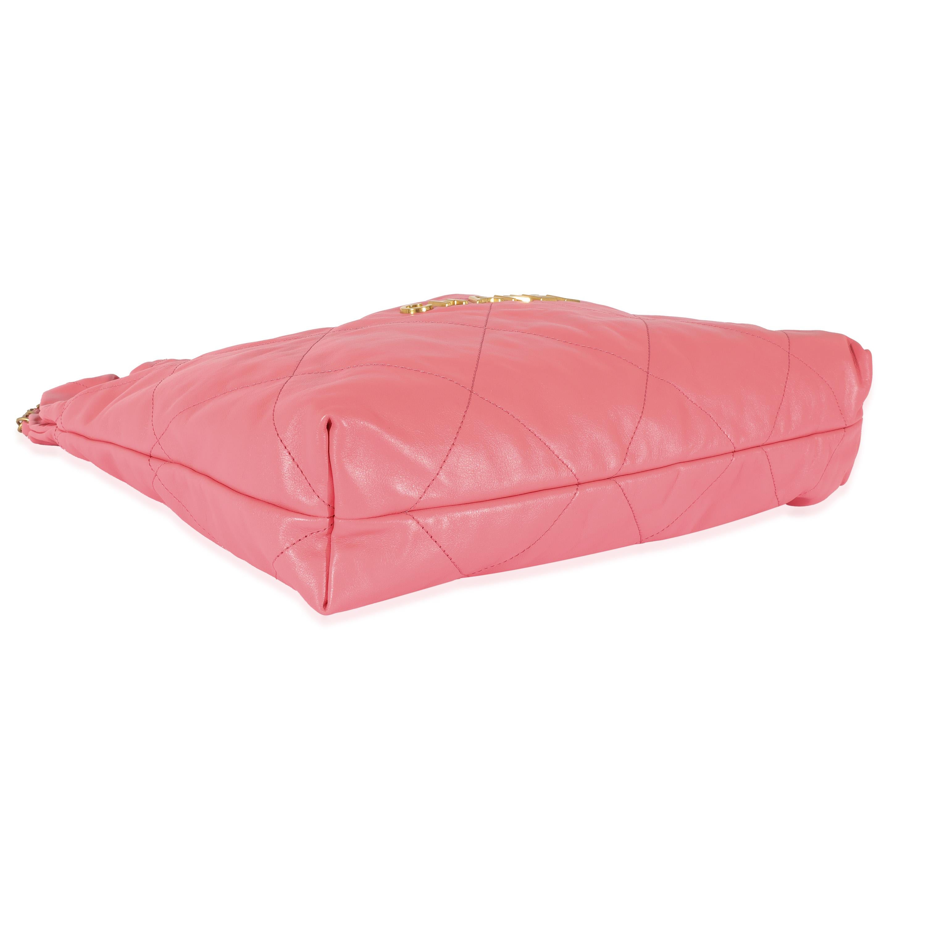 Chanel Pink Shiny Calfskin Chanel 22 Hobo 1