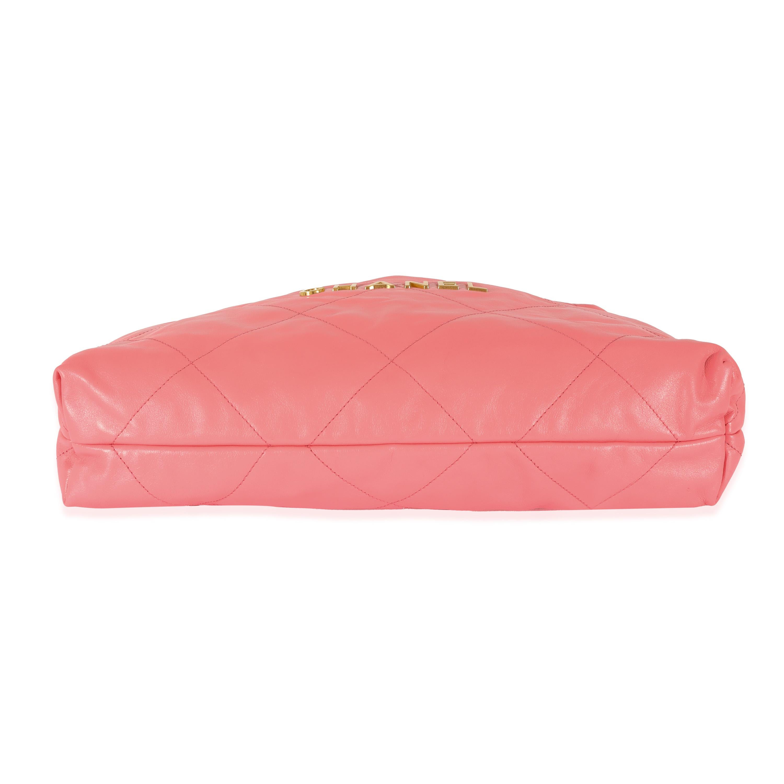 Chanel Pink Shiny Calfskin Chanel 22 Hobo 2