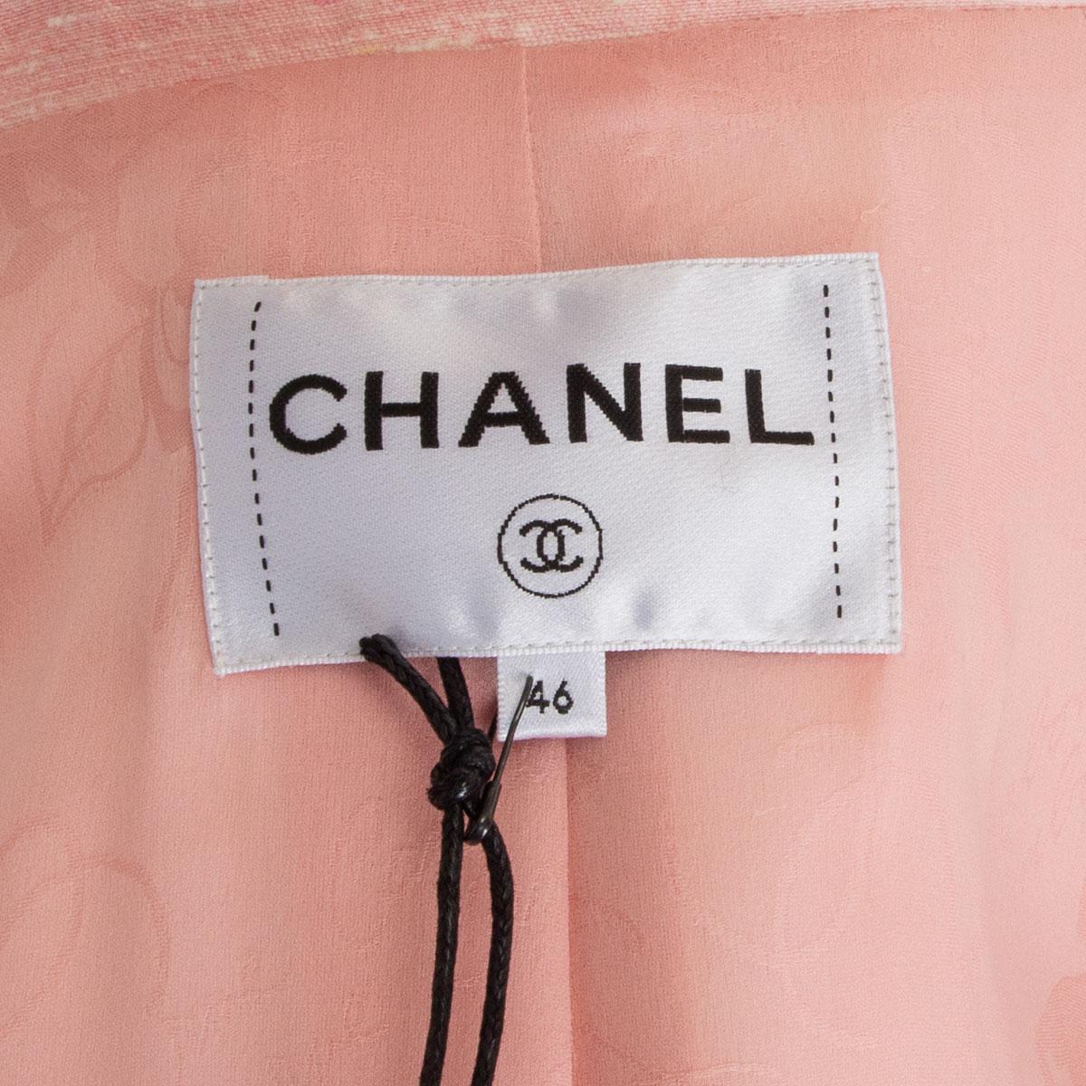 CHANEL pink silk 2017 PARIS CUBA Blazer Jacket 46 XXL 17C  For Sale 1
