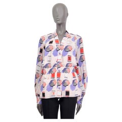 CHANEL pink silk 2019 PARASOL PRINT Blouse Shirt 38 S