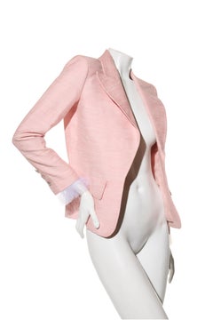 Chanel Pink Silk Blazer Jacket Spring/Summer 2017 Collection Size 36