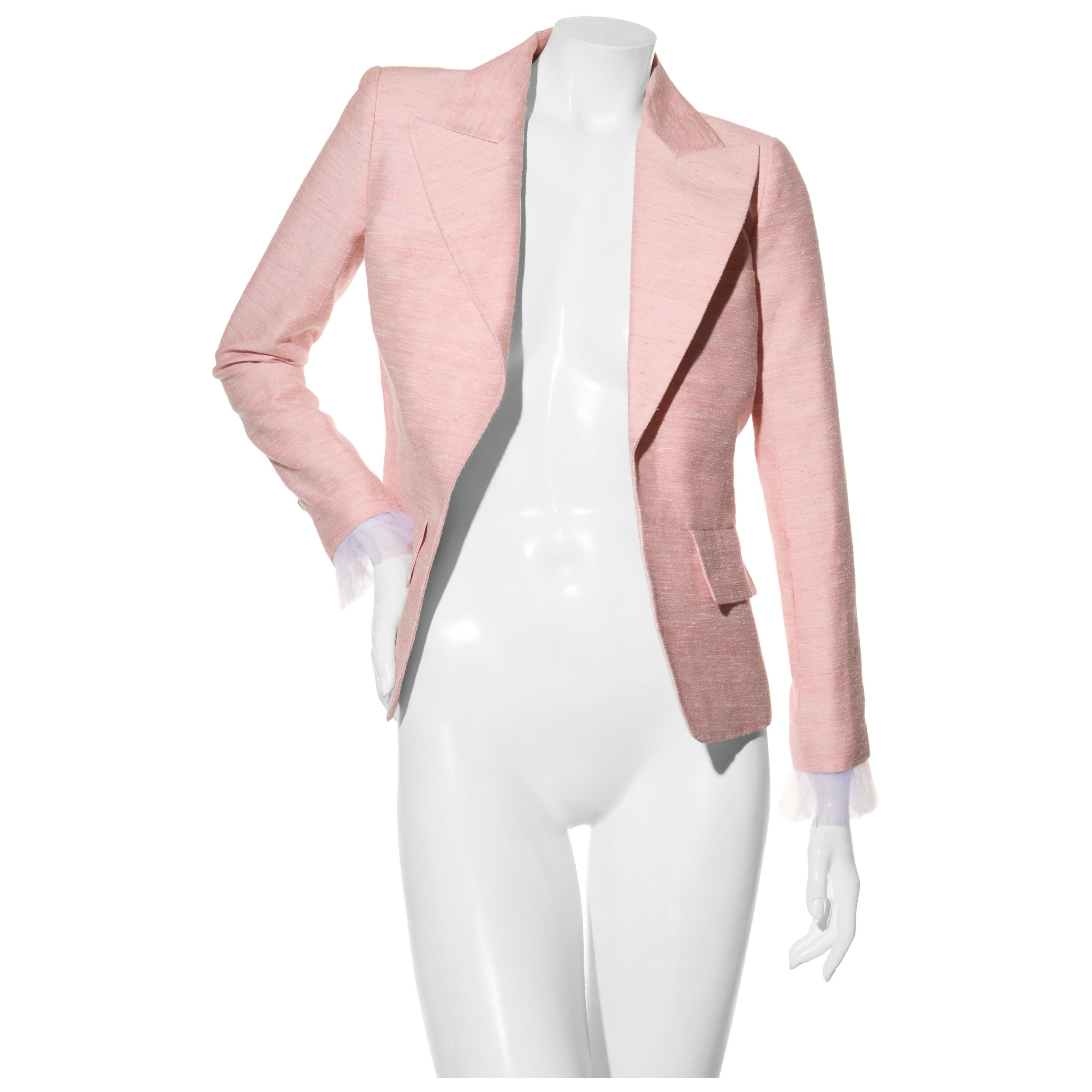 Chanel Giacca Blazer in Seta Rosa Collezione Primavera/Estate 2017 Taglia 36