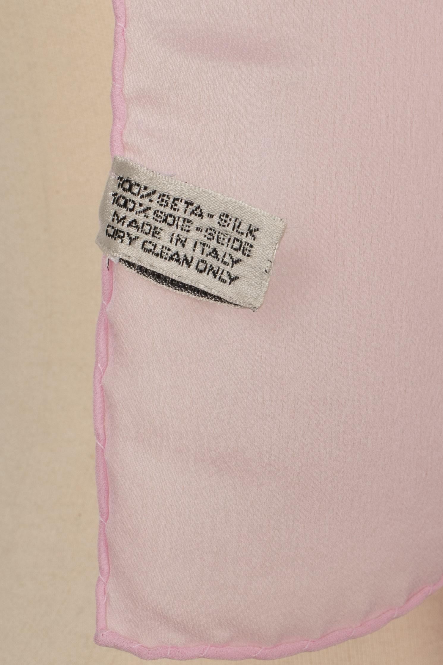Chanel pink silk foulard For Sale 3