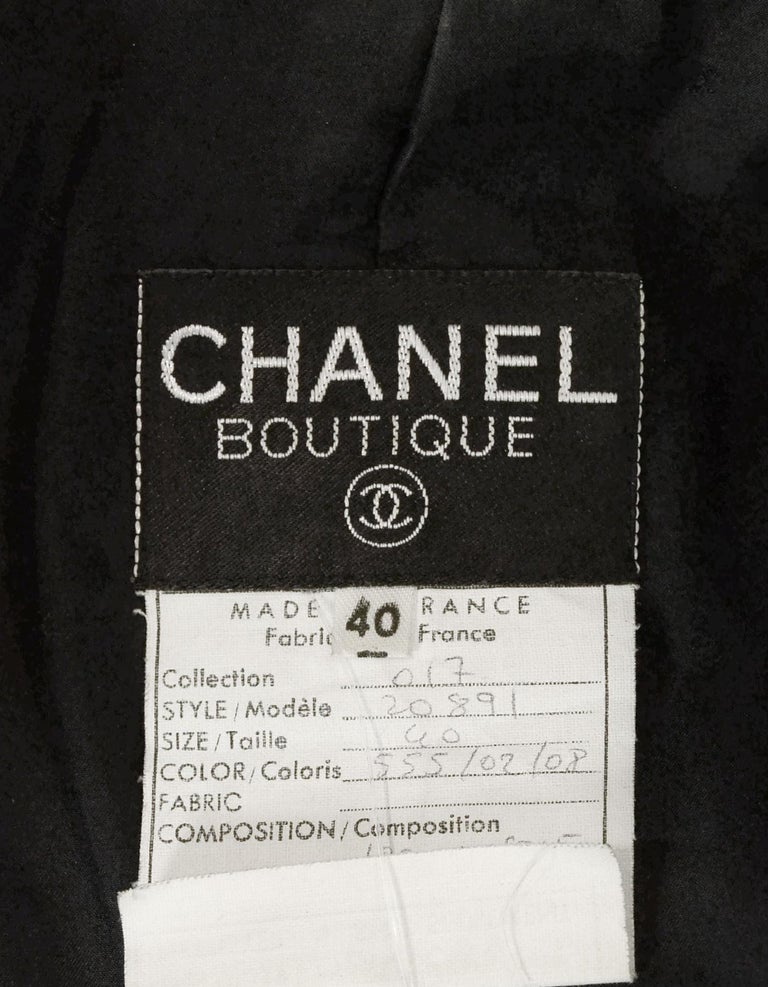 Chanel Pink Silk Jacket With Black Velvet Trim sz FR40 For Sale at 1stDibs