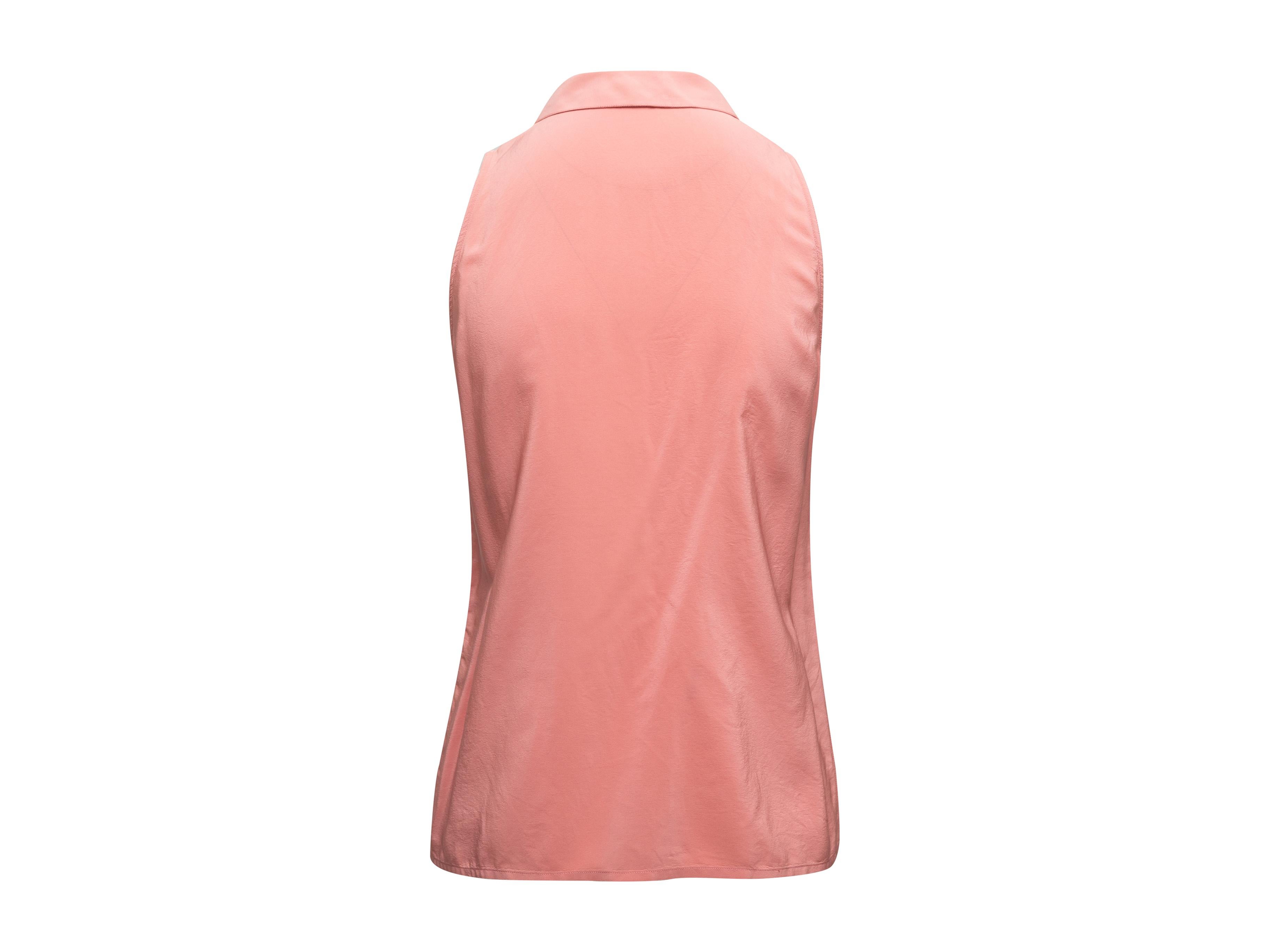 pink chanel button up shirt