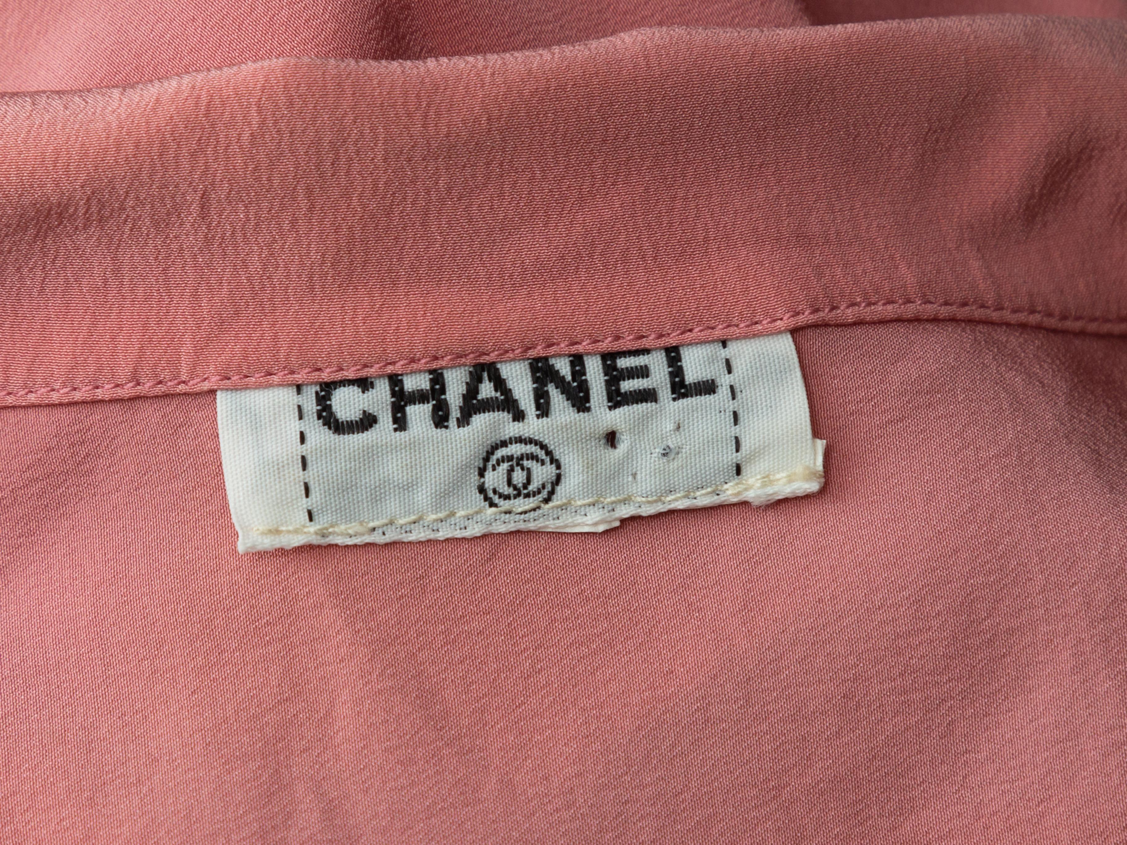 Chanel Pink Sleeveless Button-Up Top In Excellent Condition In New York, NY