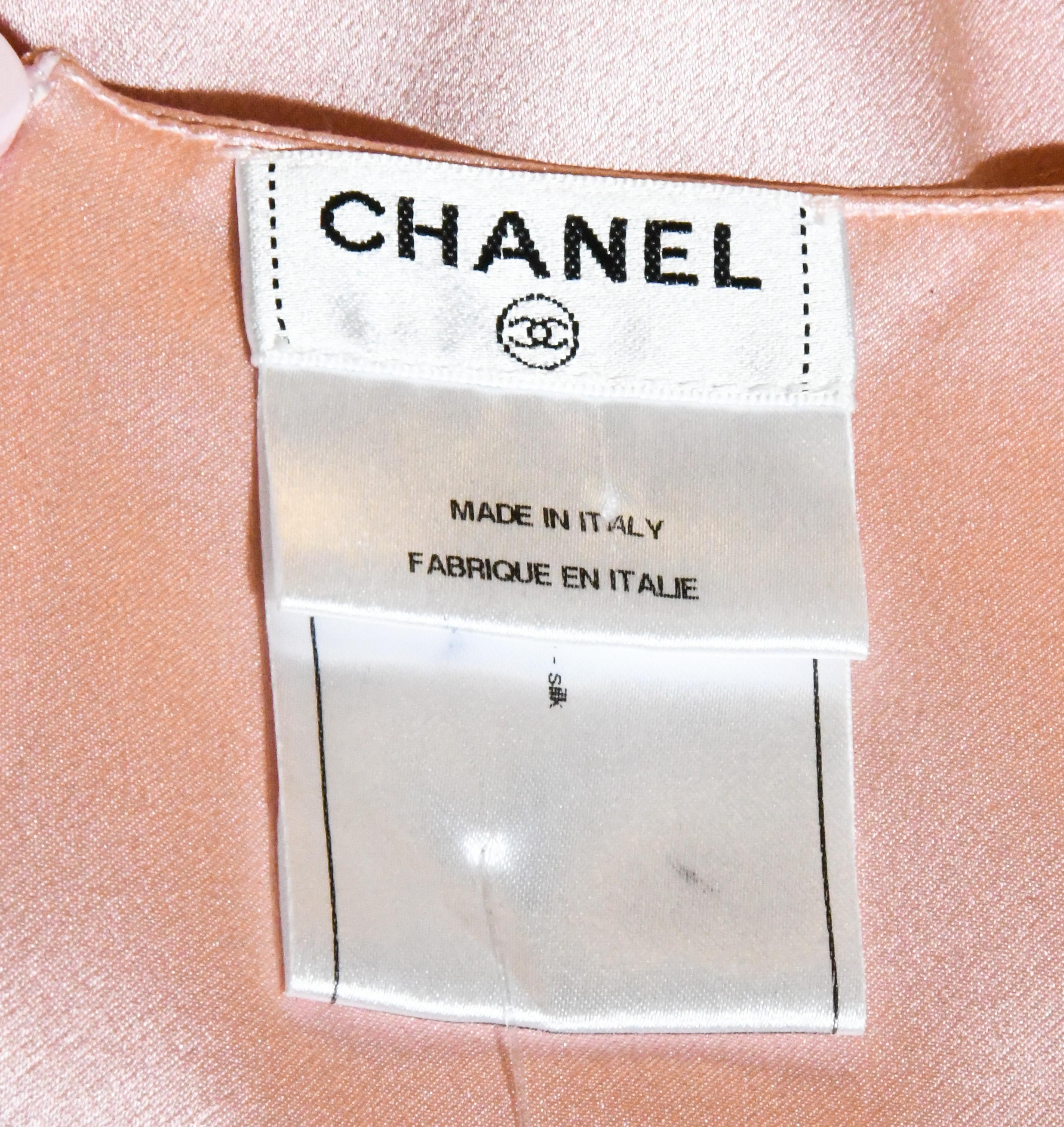 Chanel Pink Sleeveless Horizontal Pleats Silk top 48 In Excellent Condition For Sale In Palm Beach, FL