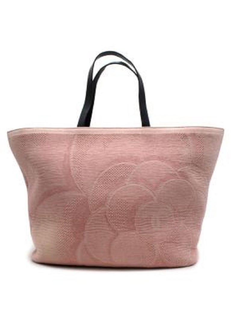 Chanel Pink Terry Camellia Beach Tote For Sale at 1stDibs