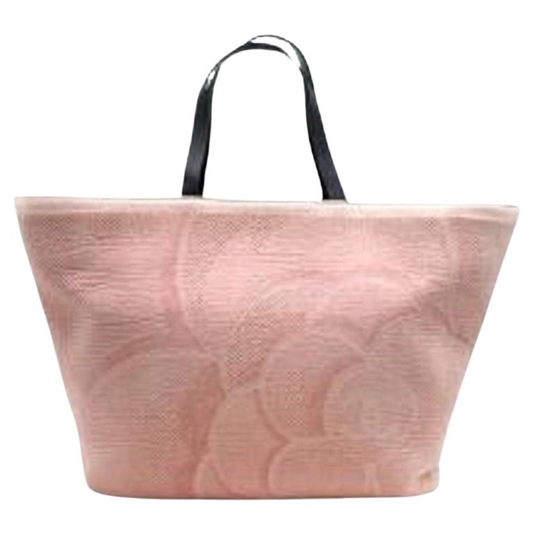 Chanel Pink Terry Camellia Beach Tote For Sale at 1stDibs