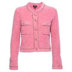 Chanel Pink Terry Chain Link Accent Jacket M