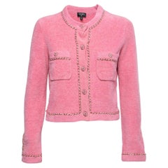 Chanel Rosa Terry Jacke mit Ketten-Gliederakzent M