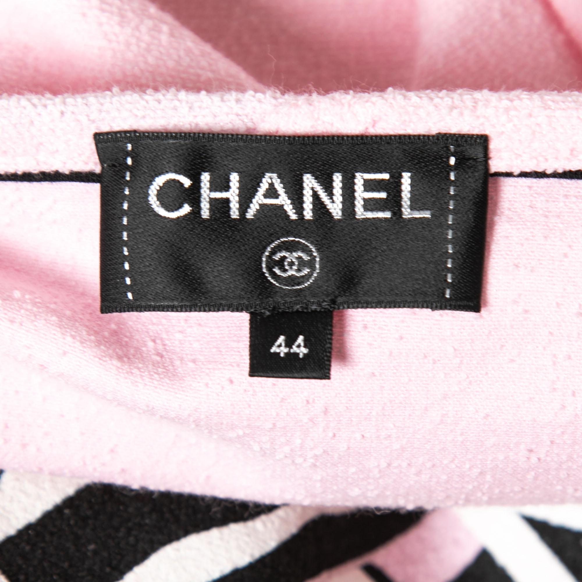 Gray Chanel Pink Terry Knit La Pausa T-Shirt L
