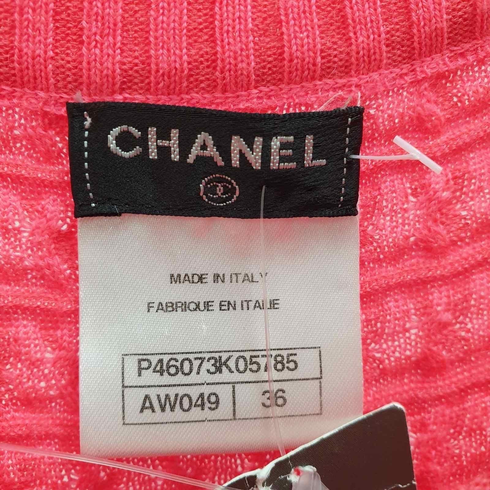 Chanel Pink Textured Knit Dress  In Excellent Condition In Krakow, PL