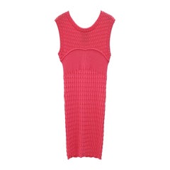 Chanel Pink Textured Knit Dress