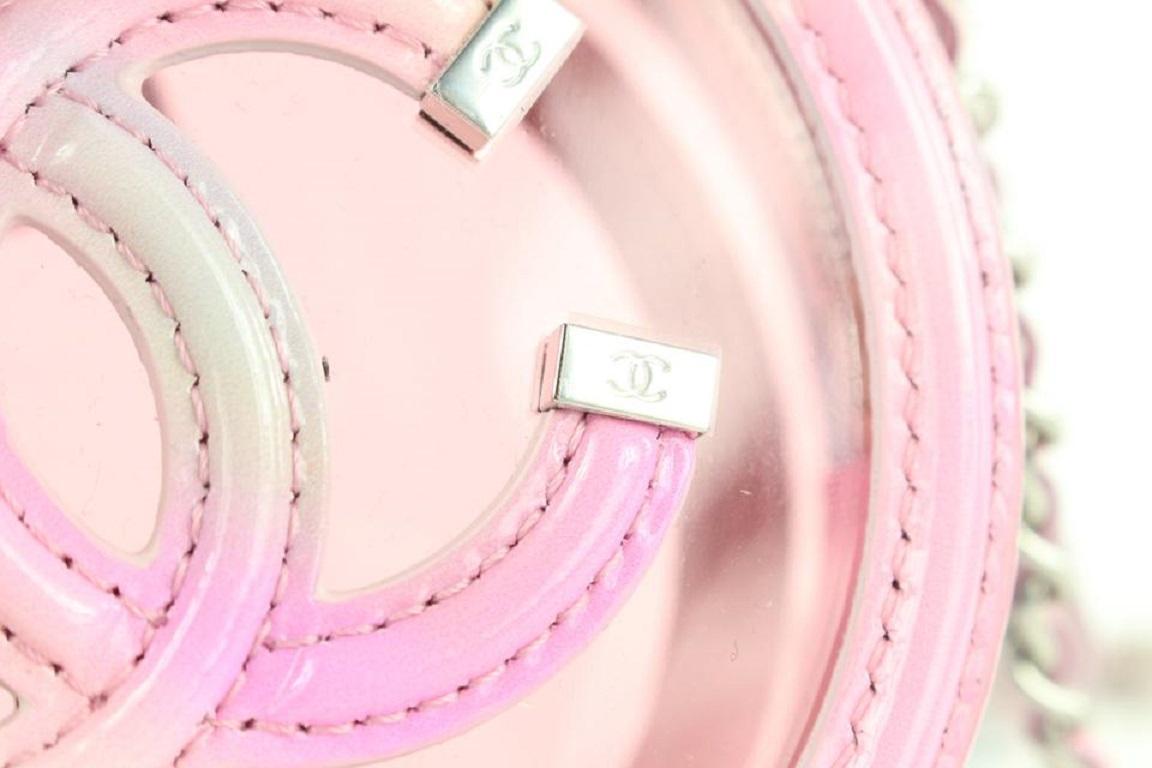 Chanel Pink Translucent Filigree Round Clutch w/ Chain Crossbody Bag 289ca513 2