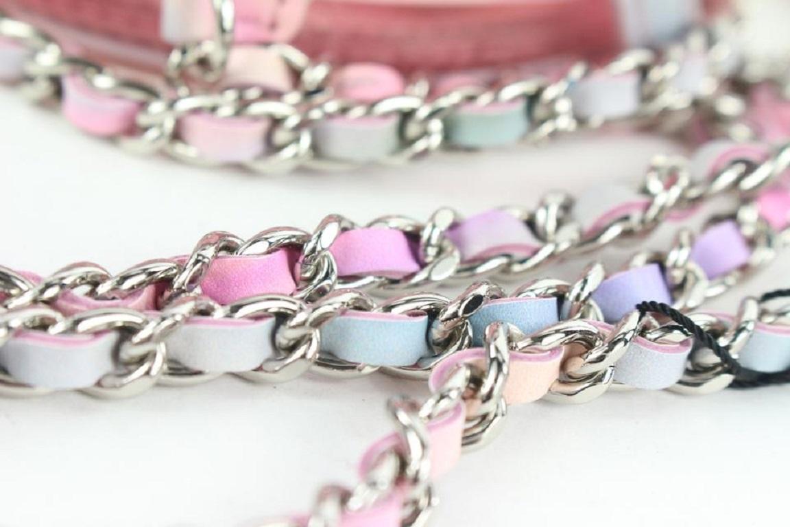 Chanel Pink Translucent Filigree Round Clutch w/ Chain Crossbody Bag 289ca513 4