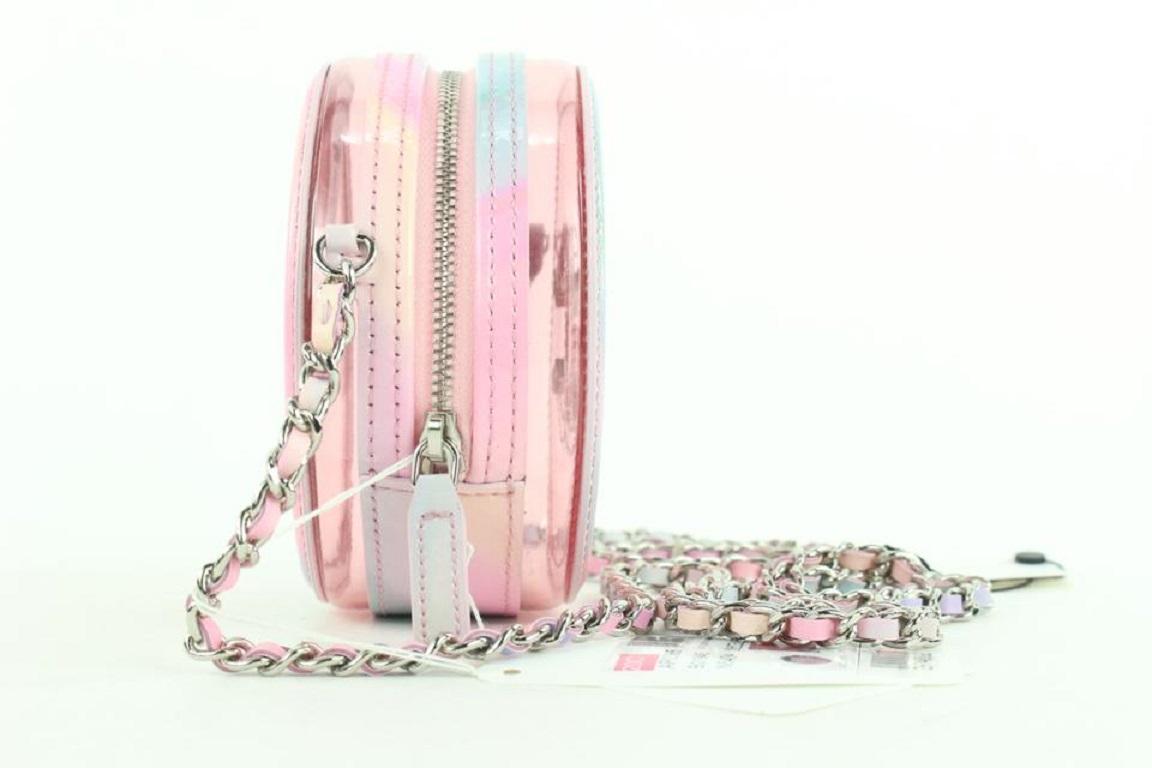 Women's Chanel Pink Translucent Filigree Round Clutch w/ Chain Crossbody Bag 289ca513